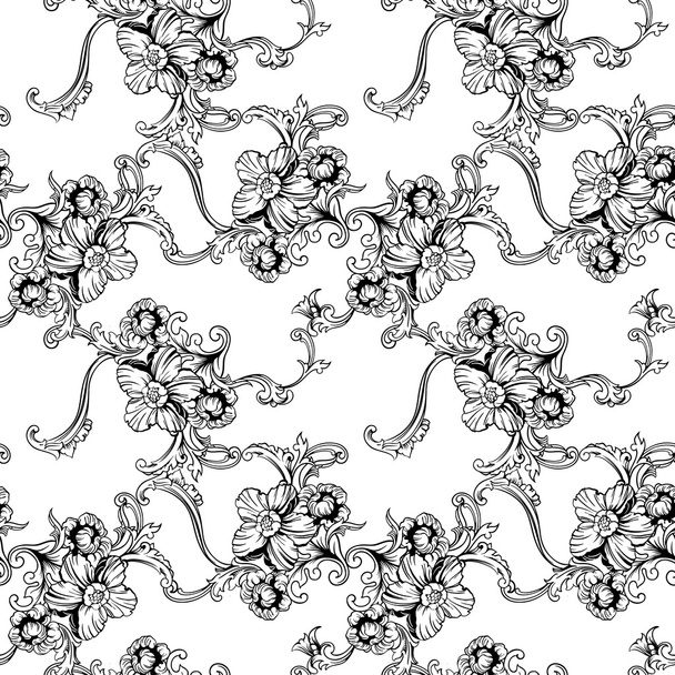 Baroque pattern background - Vector, Image