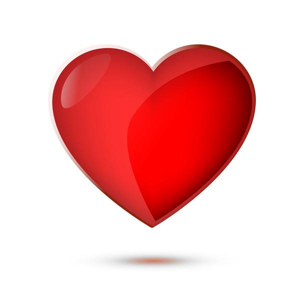 red glass heart - Διάνυσμα, εικόνα