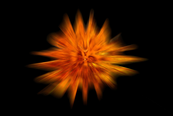 explodierender Feuerball auf Schwarz - Foto, Bild