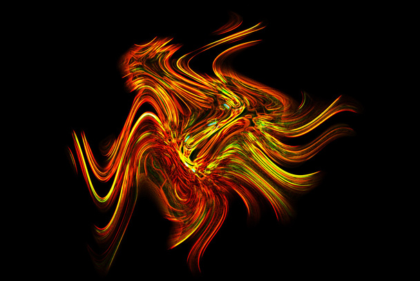 Tanzende Flammen auf schwarzem Hintergrund - Foto, Bild