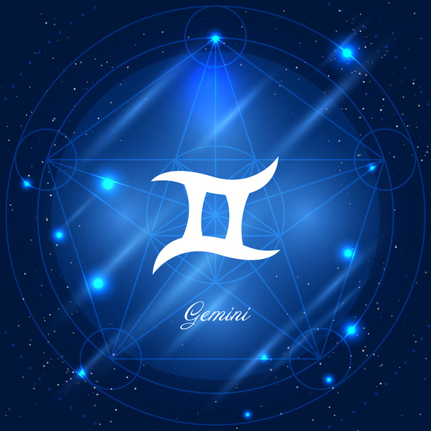Gemini znak zodiaku - Wektor, obraz