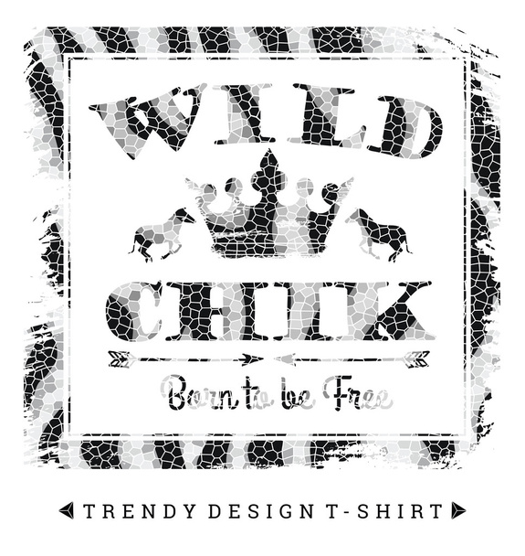 Print Wild chik for t-shirts - Διάνυσμα, εικόνα