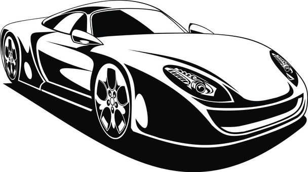 mijn auto zwart / wit ontwerp - Vector, afbeelding