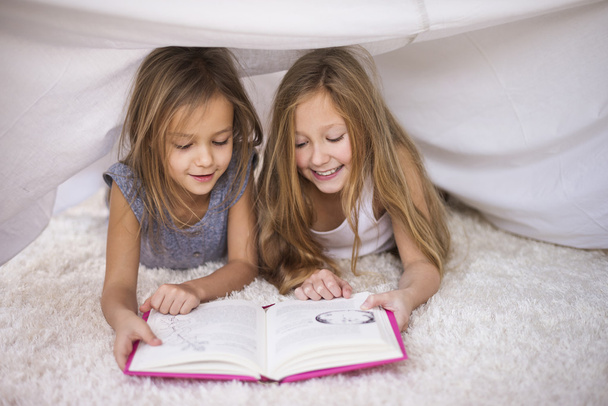 Sestry čtení své oblíbené knihy - Fotografie, Obrázek