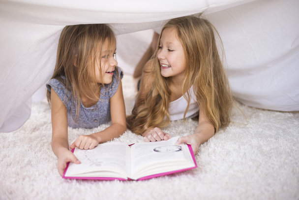 Сестри читають свою книгу
 - Фото, зображення