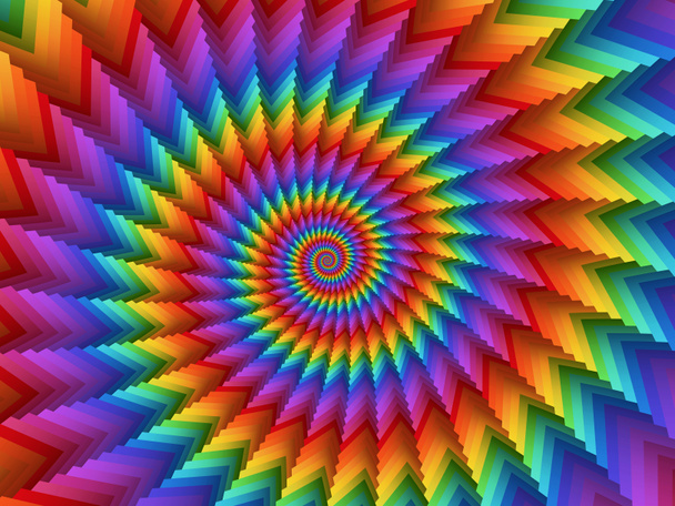 Psychedelic Rainbow Spiral Texture Background - Photo, Image