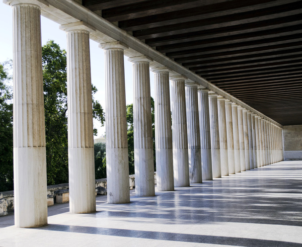 Atina Yunanistan Attalos stoası - Fotoğraf, Görsel