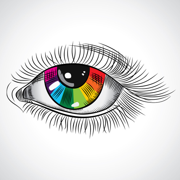 Цветной глаз
 - Вектор,изображение
