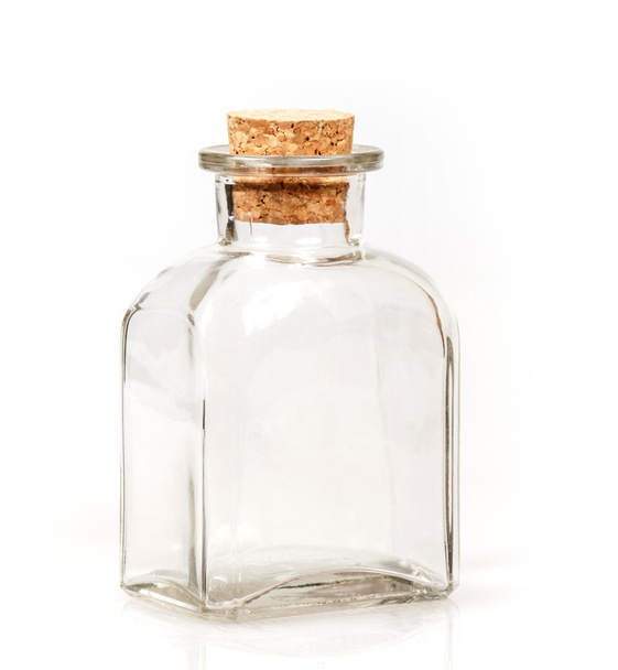 Blank glass bottle with cork stopper - Fotó, kép