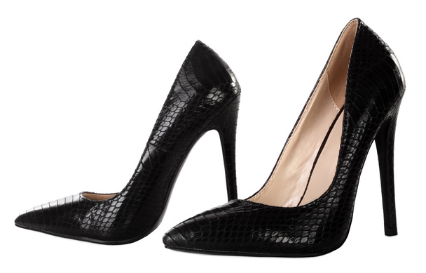 Modern fekete magas sarkú cipő - Fotó, kép