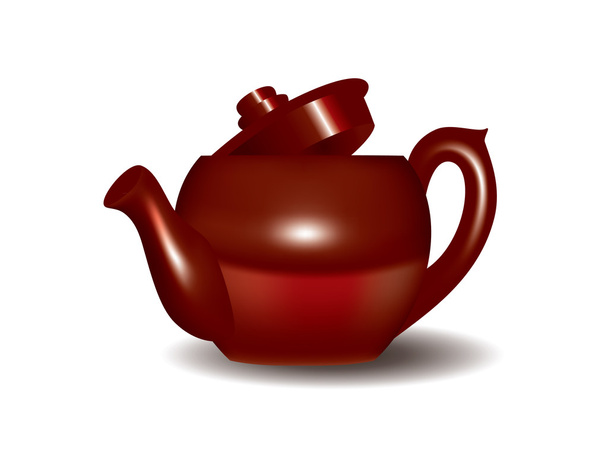 Red Tea Pot - Vektör, Görsel