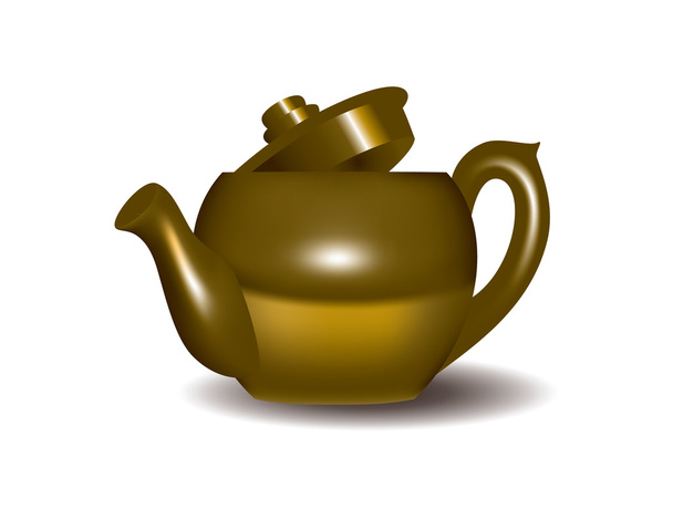 Yellow Tea Pot - Vector, Image