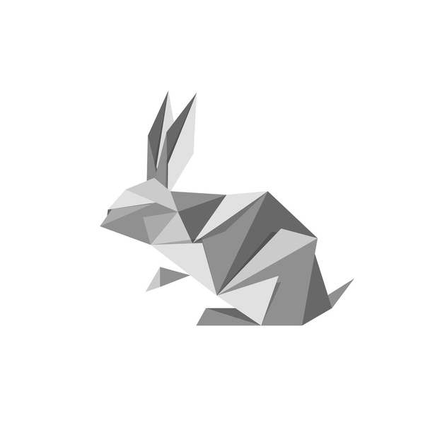 Illustration with origami rabbit - Vektor, obrázek