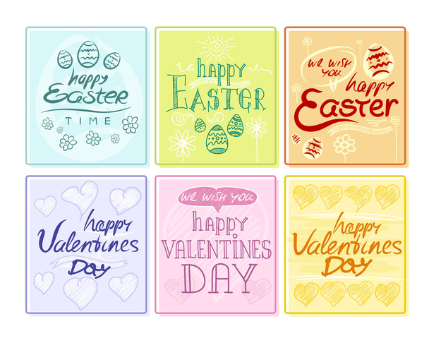 Easter and Valentines Day Party Flyer Posters - ベクター画像