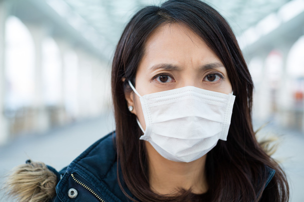 woman wearing medical face mask - Photo, Image