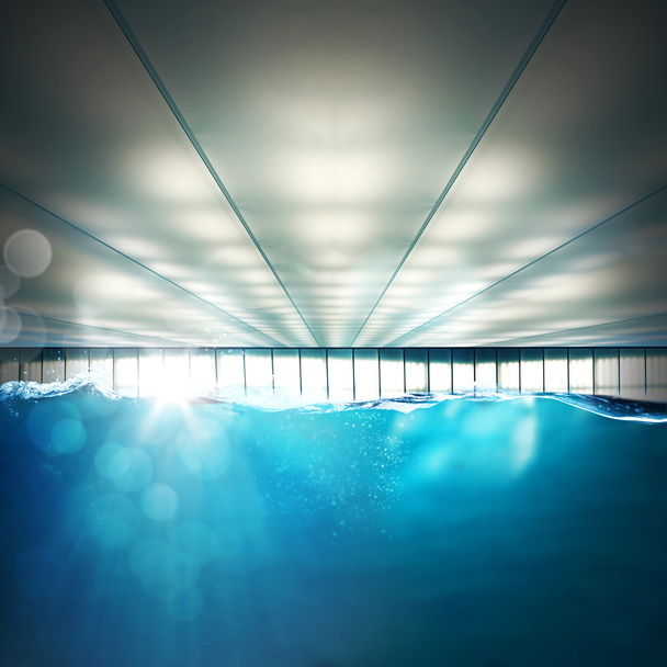 Yüzme havuzunda mavi su - Fotoğraf, Görsel