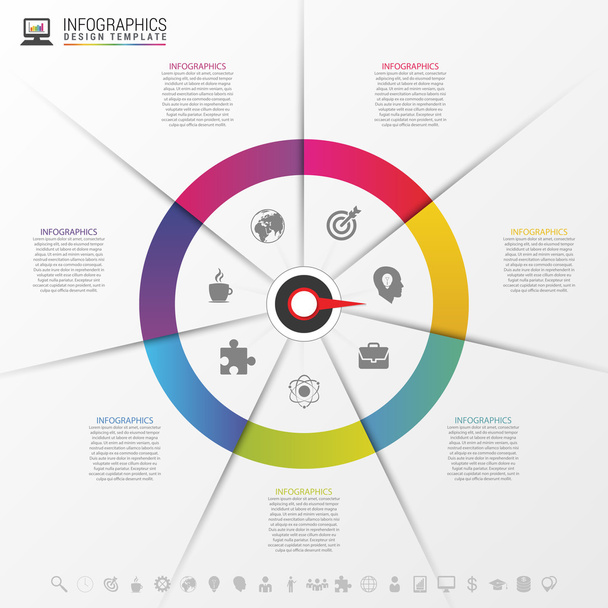 Infographics step by step with pointer. Business concept. Vector - Vektori, kuva