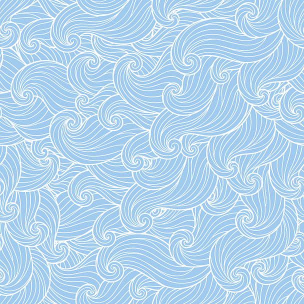 abstraktes handgezeichnetes Muster, Wellen Hintergrund. - Vektor, Bild