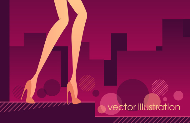 Vector illustration of pretty legs in a fashion shoes - Вектор, зображення
