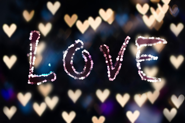Love and the heart bokeh - Valentine Card - Photo, Image