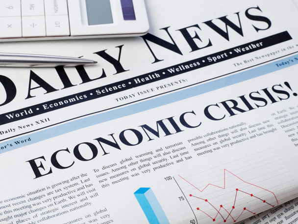 Titular de la crisis económica en el periódico
 - Foto, Imagen
