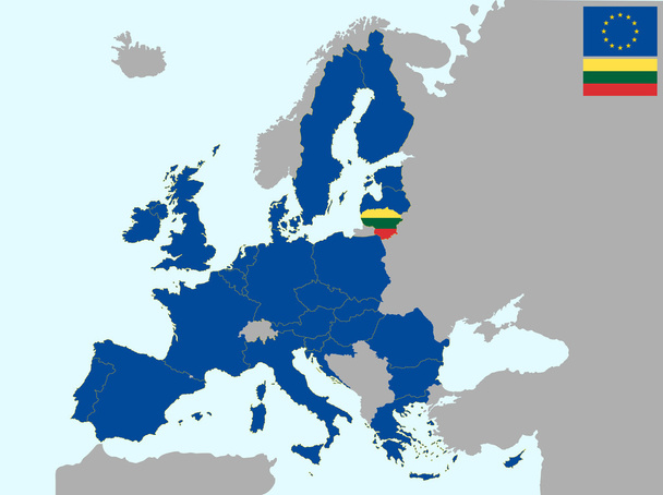 Litvánia Európában - Vektor, kép
