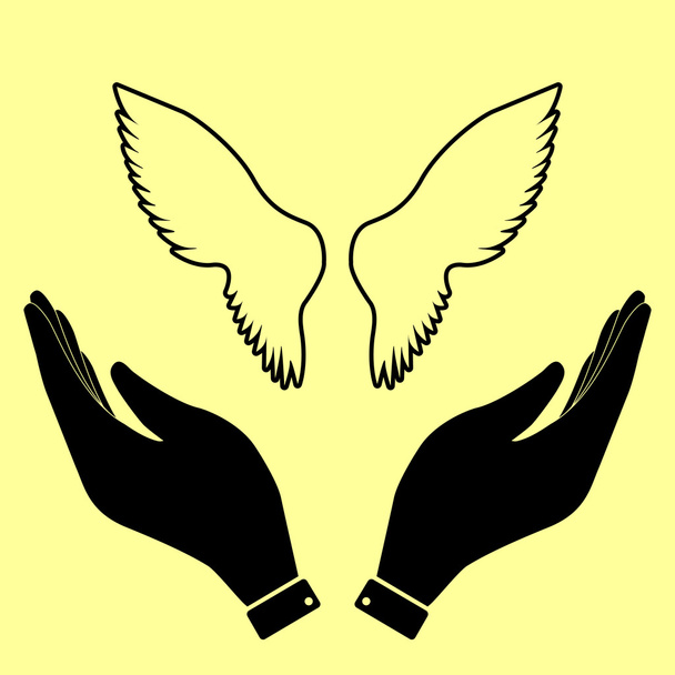 Koncept ikona s rukama - Vektor, obrázek