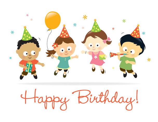 Happy Birthday kids - Vector, Image