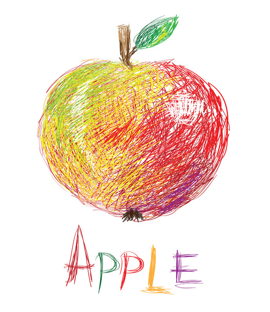 Hand Drawn Apple - Вектор, зображення