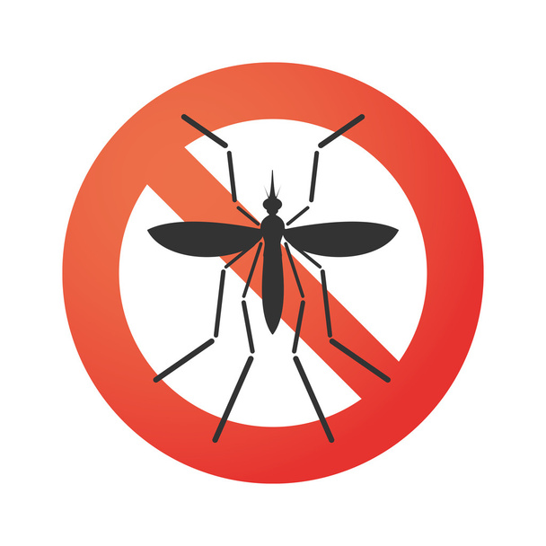 禁止されているシグナルのジカ ウイルス無記名蚊 - ベクター画像