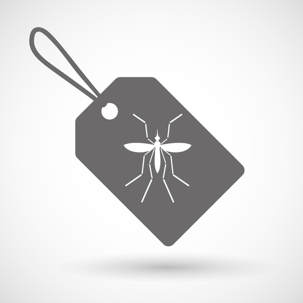 Mosquito portador del virus del Zika en una etiqueta gris
 - Vector, Imagen