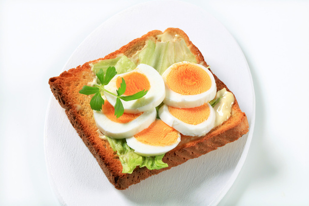 Open faced egg sandwich - Photo, Image