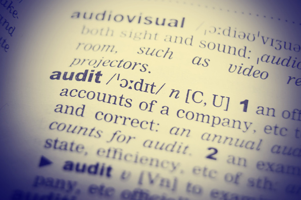 Close up of the word audit from a dictionary - Photo, image