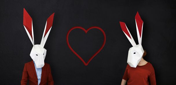 Feliz San Valentín conejos historia de amor
 - Foto, imagen