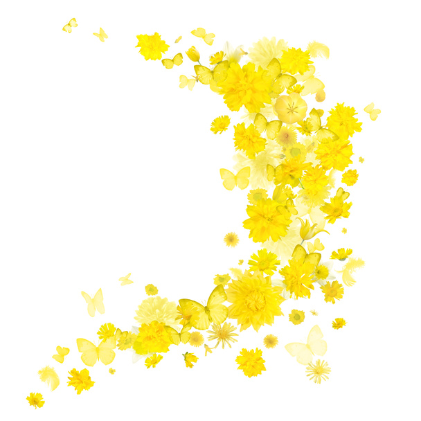 Жовті квіти і метеликів бриз - Фото, зображення