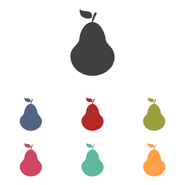 Fruit, pear icons set - Vector, Image