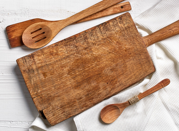 arka plan eski kesme tahtası ile pişirme - Fotoğraf, Görsel