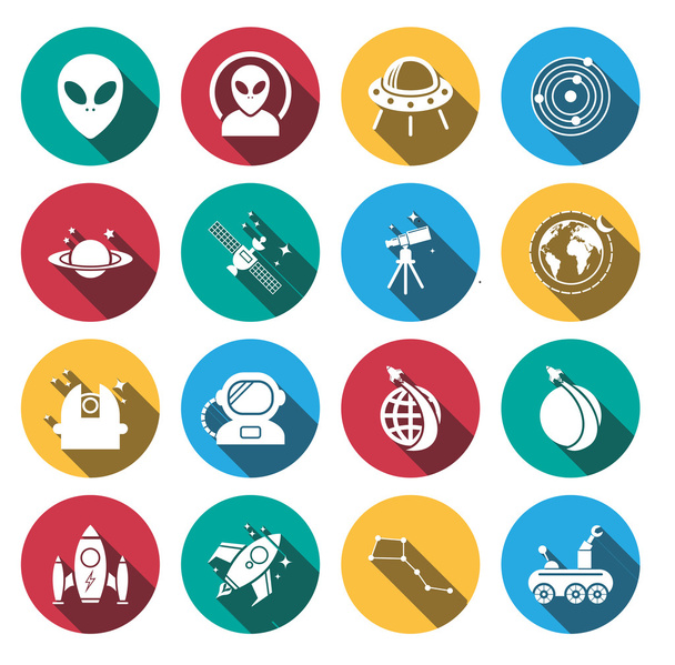 flat shadow Space icons set.vector. - Vettoriali, immagini