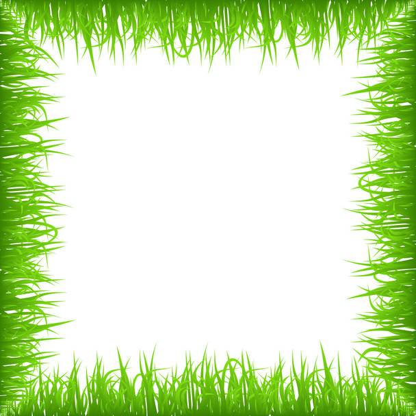 Green early spring grass frame - Vektör, Görsel