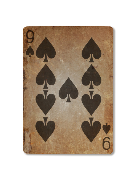 Bardzo starych kart do gry, Dziewiątka pik - Zdjęcie, obraz