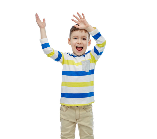happy little boy waving hands - Фото, зображення