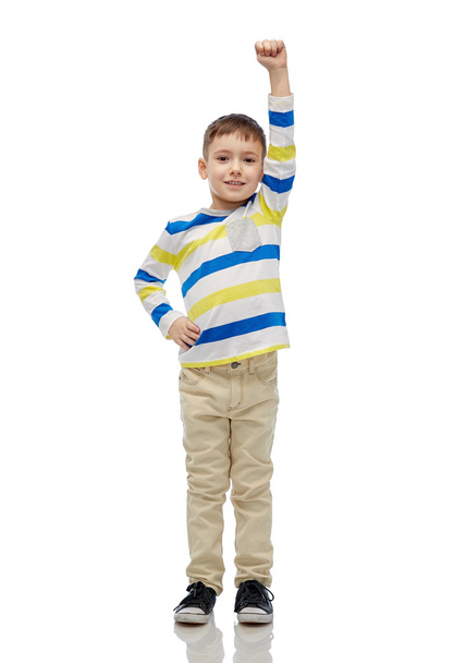 happy smiling little boy with raised hand - Zdjęcie, obraz