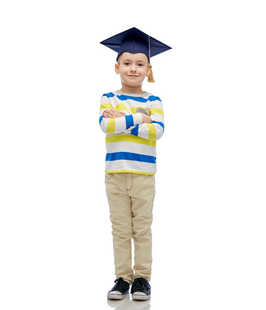 happy boy in bachelor hat or mortarboard - Photo, image
