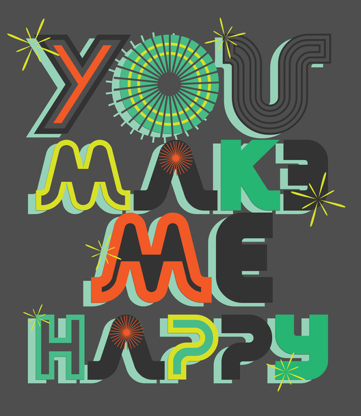 Tipografía del lema feliz
 - Vector, Imagen