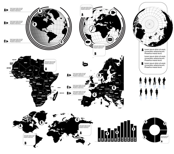 世界地図 - ベクター画像