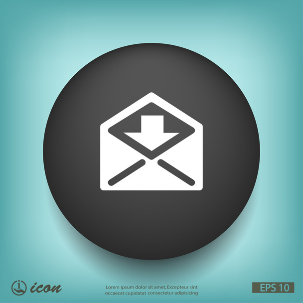 Mail flat design icon - Vector, Image
