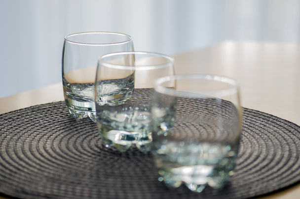 Three empty juice glasses - Foto, Imagem