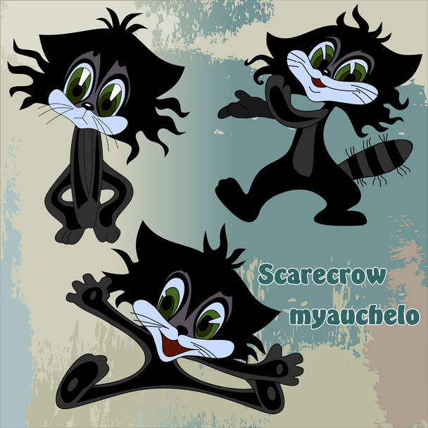 Scarecrow-myauchelo Black cat - Vector, Image