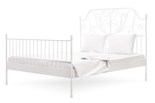 Fehér ágy-val egy vintage dekoráció  - Fotó, kép