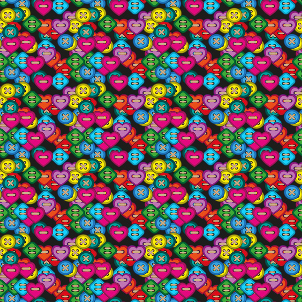 Kleurrijke naaien knoppen naadloze patroon. Vector - Vector, afbeelding